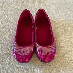 Girls Pink Sequence Shoes Dress Up Role Play - Size Little Girl 1